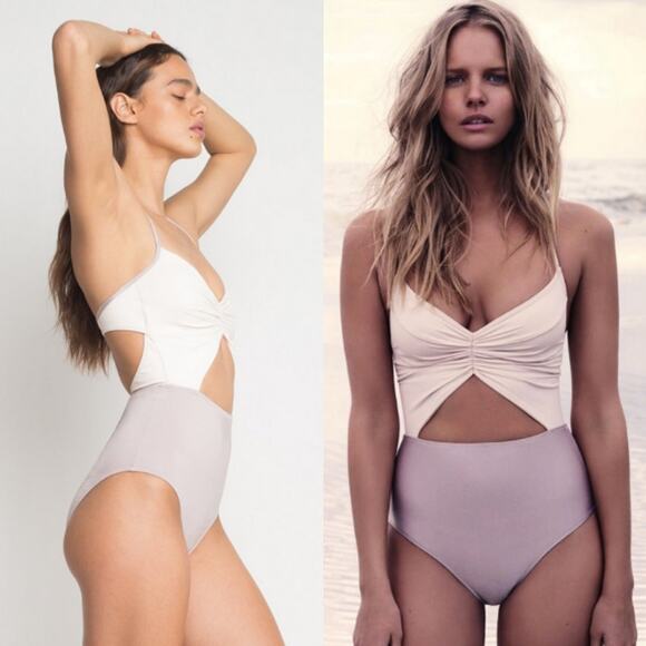 Kore Swim Flora Maillot Crema Mauve Medium Swim Vacation Summer Spring - Picture 1 of 8